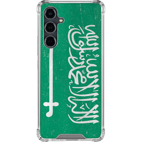 Saudi Arabia Flag Distressed Galaxy S23 FE Clear Case